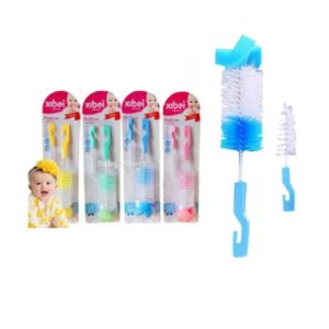 Set 4 Scovolini per Biberon e Ciucci, 8 Pezzi Totali, Spazzole Pulizia Neonati con Setole in Nylon, Accessori per Biberon, Tettarelle e Bicchieri, Colori Assortiti Rosa Giallo Verde Azzurro