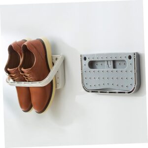 2pezzi Scarpiera da Parete in Plastica Porta Scarpe Adesivo Pieghevole Organizer per Pantofole e Scarpe Appendiabiti per Casa Trasforma Pareti in Contenitori