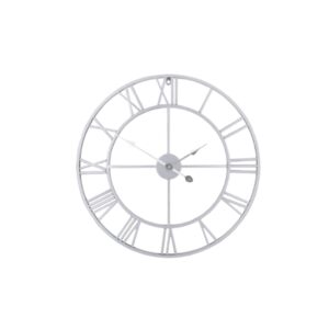 Orologio da Parete Moderno in Metallo con Numeri Romani Argento, Design Industriale Vintage, Movimento al Quarzo Quasi Silenzioso, Decorazione per Soggiorno, Camera da Letto, Cucina e Ufficio