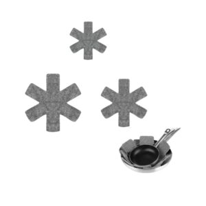 Set da 3 Protezioni per Pentole e Padelle in Tessuto Non Tessuto, Divisori Antigraffio per Stoviglie e Utensili da Cucina, 3 Dimensioni Assortite, Grigio