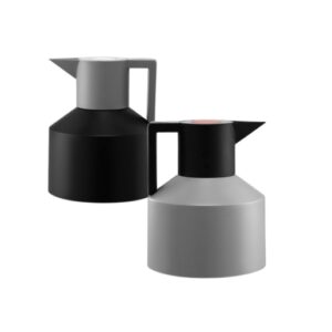 Set 2 Caraffe Termiche da 1 Litro – Design Scandinavo Minimalista, Isolamento per Bevande Calde e Fredde, Colori Grigio e Nero