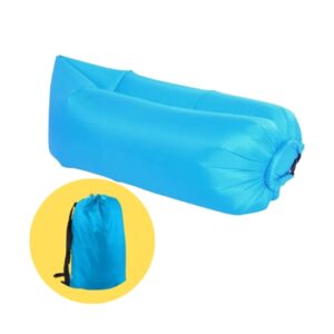 Divano Gonfiabile da Esterno 200 x 70 cm, Lettino Gonfiabile Portatile, Sedia ad Aria per Spiaggia, Campeggio, Piscina, Giardino e Festival, Fino a 200 kg, Blu Cielo