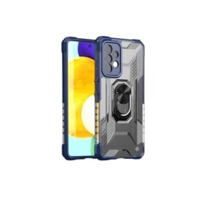 Cover Trasparente con Bordi in Silicone Blu per Samsung Galaxy S22 Ultra – Anello Posteriore, Antiurto e Antigraffio - Cover - Case - Samsung Galaxy S22 Ultra