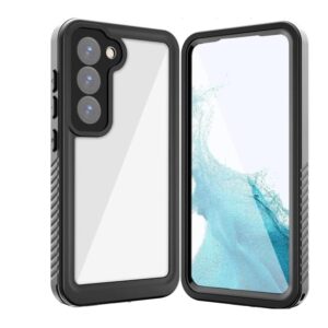 Cover Fronte-Retro Per Samsung Galaxy S22 Trasparente con Bordi Neri + Cordino da Polso – Resistente a Urti, Sporco, Graffi e Ideale per Attività Outdoor e Subacquee - Sport - Screen Protector