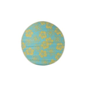 Tappeto Rotondo da Esterno Ø 150 cm con Motivo Floreale a Ibisco – Tappeto per Giardino, Terrazzo, Balcone e Veranda in Materiale Sintetico