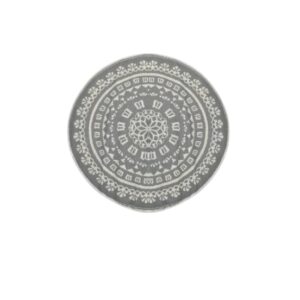 Tappeto Rotondo per Esterno Ø 180 cm Grigio/Bianco – Tappeto da Giardino, Terrazza e Balcone – Resistente, Decorativo e Ideale per Ambienti Outdoor e Indoor