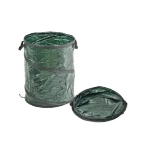 Sacco da Giardino 120 L, Sacco Raccolta Rifiuti Organici e Foglie, Autoportante con Molla a Spirale, Pieghevole e Lavabile, Maniglie per Trasporto, Carico Max 18 kg