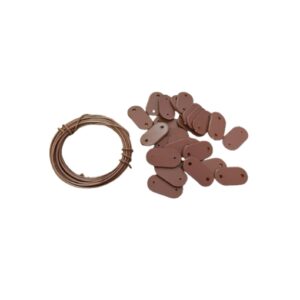 Kit Fissaggio Telo Frangivista 52 Pezzi, Piastrine di Montaggio Marroni e Fili di Ferro da 4 m, Accessori per Teli Privacy, Recinzioni, Balconi e Schermature da Giardino